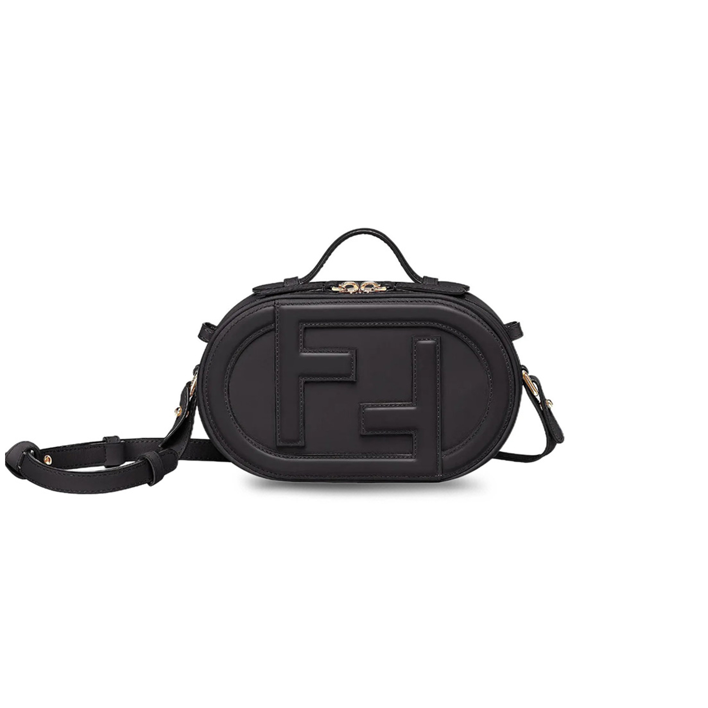 FENDI VITELLO GRACE MATTE O'LOCK MINI CAMERA CASE LIGHT BLACK 8BS058A5DYF0KUR (21*13*8cm)